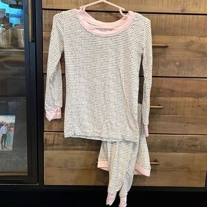 Little sleepies black polka dot two piece with pink sleeves. Size 3t. Used